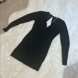 Lulu's Black Lace Mini Dress